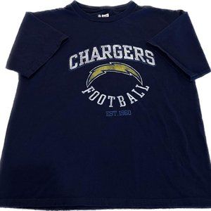 Los Angeles Chargers Football Navy Blue NFL Team Apparel Shirt (Medium) Mens